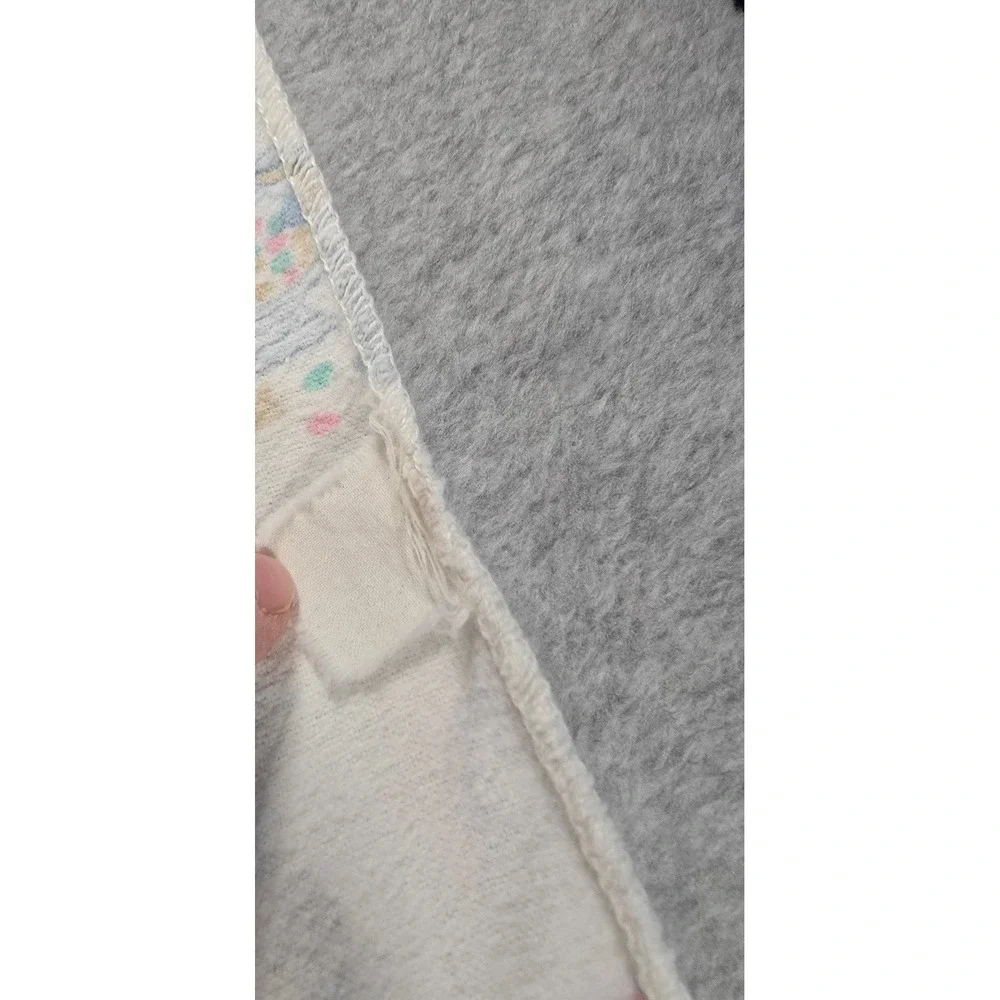 Vintage 90s‎ Baby Receiving Blanket Swaddle Animals Dolls Pastel Print 41x26
